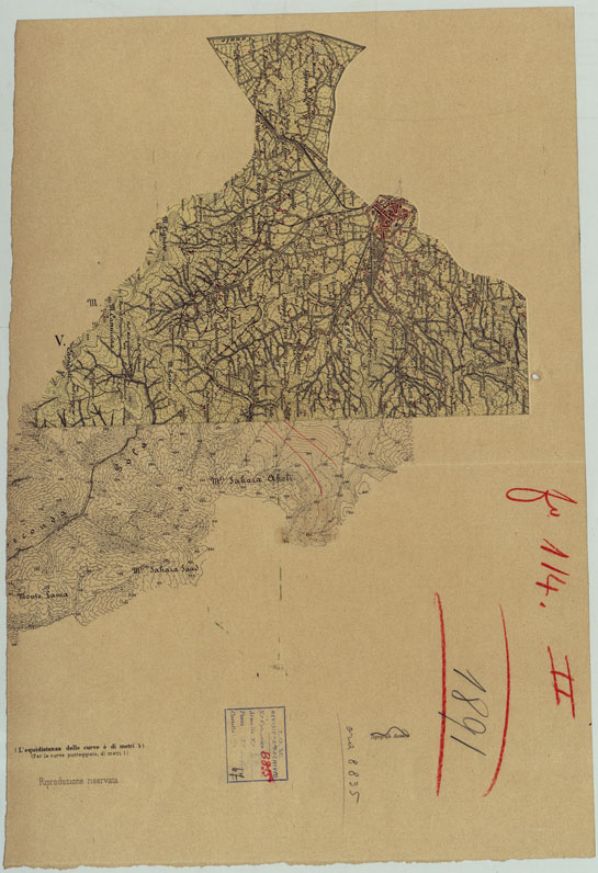 (N:24873) AREZZO (CA005706, CA005707) Carte e stampe antiche: riproduzione a colori su carta (formato A2)