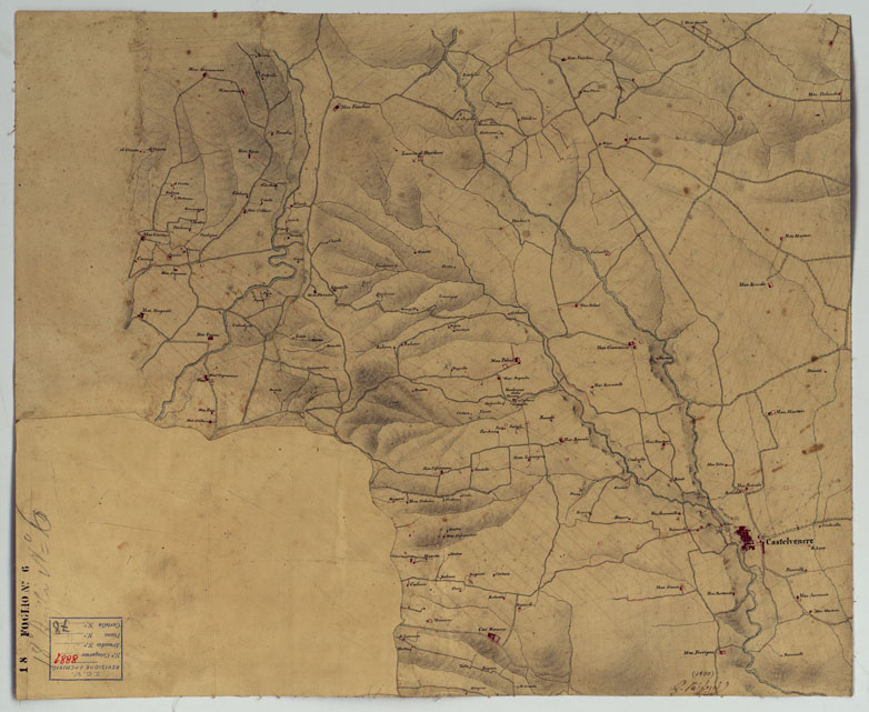 (N:12788) MINUTE ORIGINALI DI CAMPAGNA DELLE LEVATE AL 20.000 DELLA CARTA  DEL REAME DI NAPOLI ANNESSI GRAFICI E SCHIZZI DI NESSUN VALORE - Castelvenere (CA006449) Carte e stampe antiche: riproduzione a colori su carta (formato A2)