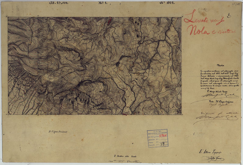 (N:9408) DINTORNI DI NAPOLI  MINUTE DI CAMPAGNA - FOGLIO 1 TOCCO CAUDIO (CA006520, CA006521) Carte e stampe antiche: riproduzione a colori su carta (formato A2)