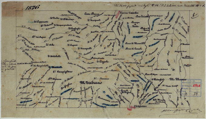(N:9408) DINTORNI DI NAPOLI  MINUTE DI CAMPAGNA - FOGLIO 1 TOCCO CAUDIO (CA006520, CA006521) Carte e stampe antiche: riproduzione a colori su carta (formato A2)