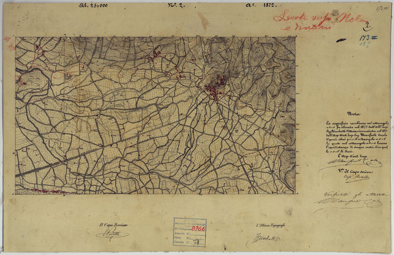 (N:9419) DINTORNI DI NAPOLI  MINUTE DI CAMPAGNA - FOGLIO 2 MONTESARCHIO (CA006522, CA006523) Carte e stampe antiche: riproduzione a colori su carta (formato A2)