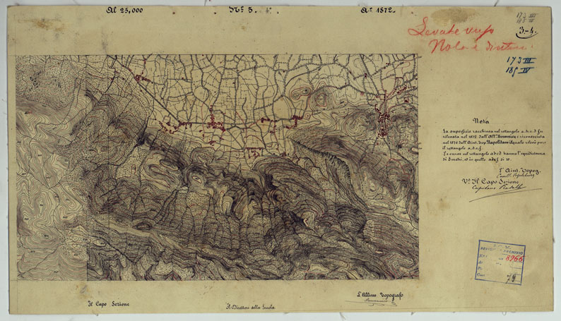 (N:9428) DINTORNI DI NAPOLI  MINUTE DI CAMPAGNA - FOGLIO 3-4 CERVINARA (CA006524, CA006525) Carte e stampe antiche: riproduzione a colori su carta (formato A2)