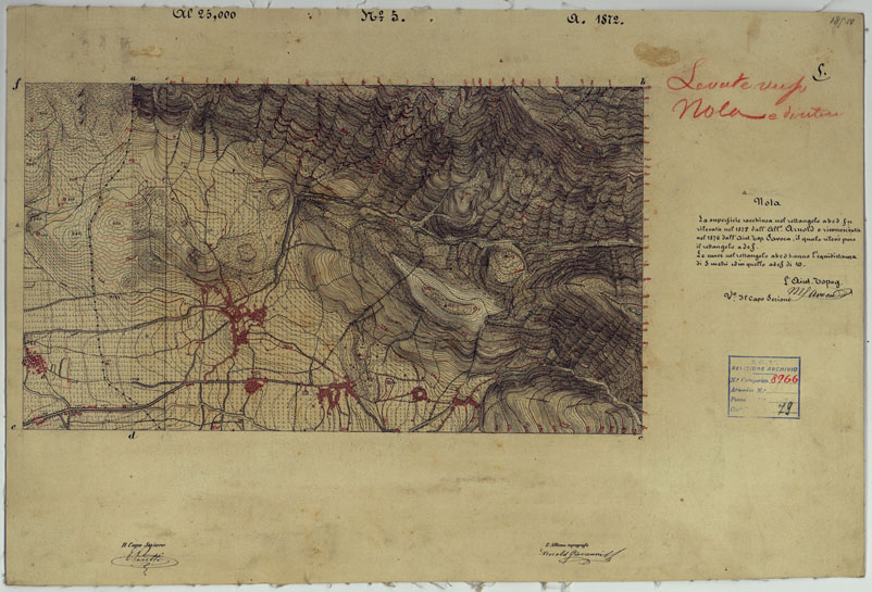 (N:9431) DINTORNI DI NAPOLI  MINUTE DI CAMPAGNA - FOGLIO 5 BAIANO (CA006527, CA006528) Carte e stampe antiche: riproduzione a colori su carta (formato A2)