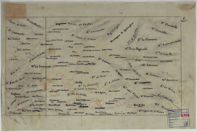 (N:9431) DINTORNI DI NAPOLI  MINUTE DI CAMPAGNA - FOGLIO 5 BAIANO (CA006527, CA006528) Carte e stampe antiche: riproduzione a colori su carta (formato A2)
