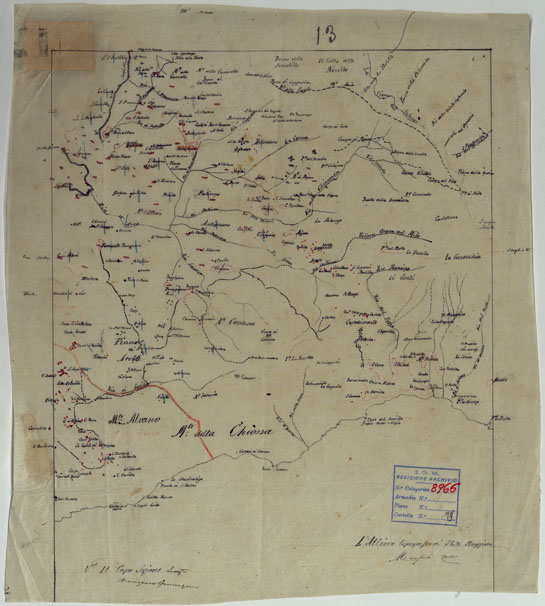 (N:9412) DINTORNI DI NAPOLI  MINUTE DI CAMPAGNA - FOGLIO 13 POSITANO (CA006542, CA006543) Carte e stampe antiche: riproduzione a colori su carta (formato A2)