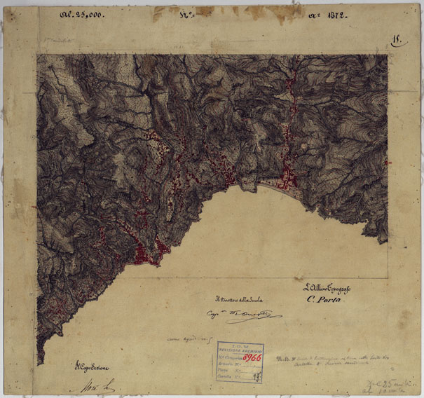 (N:9414) DINTORNI DI NAPOLI  MINUTE DI CAMPAGNA - FOGLIO 15 AMALFI (CA006546, CA006547, CA006548) Carte e stampe antiche: riproduzione a colori su carta (formato A2)