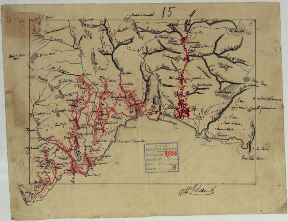 (N:9414) DINTORNI DI NAPOLI  MINUTE DI CAMPAGNA - FOGLIO 15 AMALFI (CA006546, CA006547, CA006548) Carte e stampe antiche: riproduzione a colori su carta (formato A2)