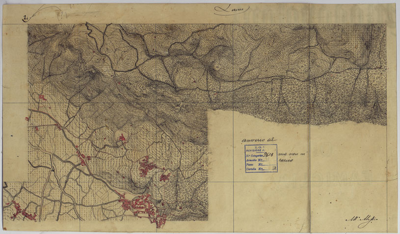 (N:13751) VESUVIO E DINTORNI - FOGLIO 2 LAURO. (CA006595) Carte e stampe antiche: riproduzione a colori su carta (formato A2)