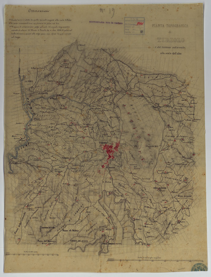 (N:15694) TIRIOLO E DINTORNI - LUCIDO. (CA006699) Carte e stampe antiche: riproduzione a colori su carta (formato A2)