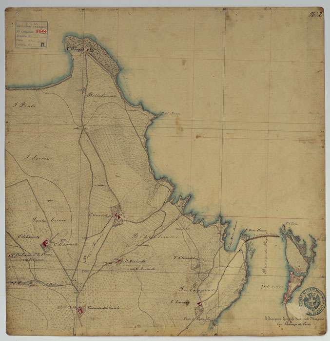 (N:438) BRINDISI E DINTORNI - TAVOLA 2. (CA006701) Carte e stampe antiche: riproduzione a colori su carta (formato A2)