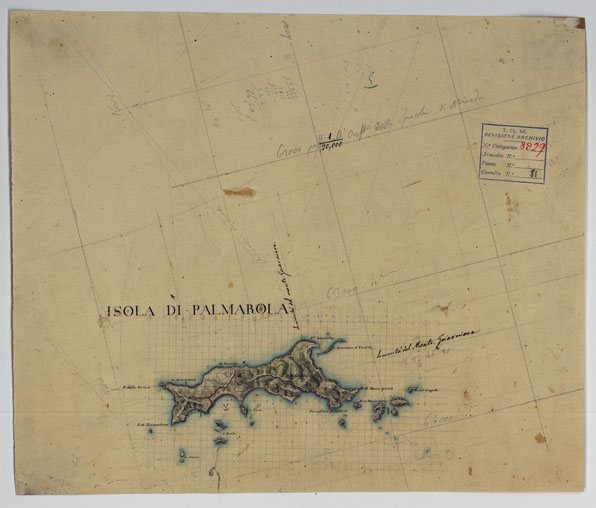 (N:13108) ISOLA DI PALMAROLA (CA006734) Carte e stampe antiche: riproduzione a colori su carta (formato A2)