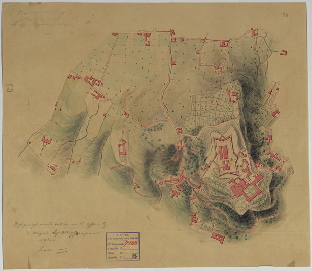 (N:8681) CASTEL S. ELMO e adiacenze (CA006752) Carte e stampe antiche: riproduzione a colori su carta (formato A2)