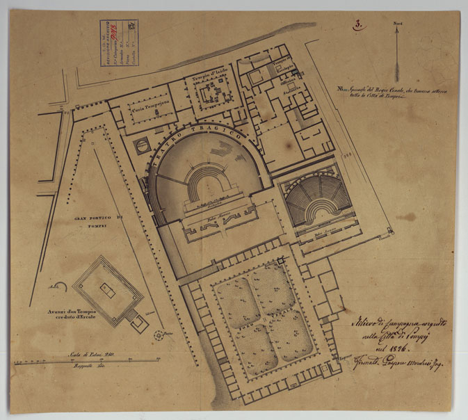 (N:15746) Scavi di Pompei - Foglio 3 (CA006762) Carte e stampe antiche: riproduzione a colori su carta (formato A2)