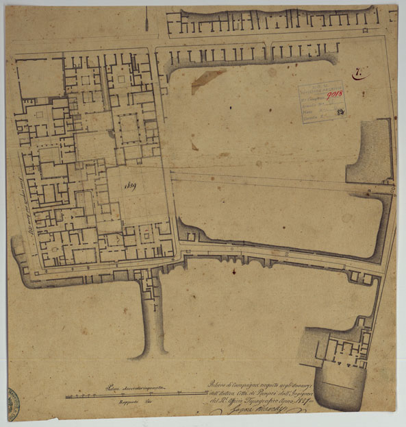 (N:15750) Scavi di Pompei - Foglio 7 (CA006766) Carte e stampe antiche: riproduzione a colori su carta (formato A2)
