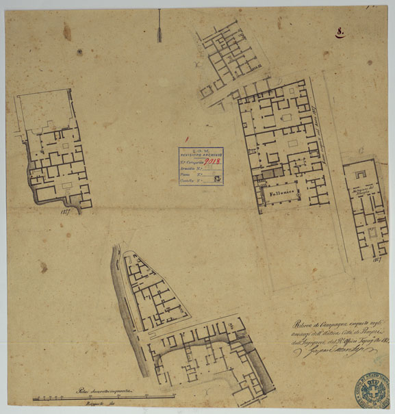 (N:15751) Scavi di Pompei - Foglio 8 (CA006767) Carte e stampe antiche: riproduzione a colori su carta (formato A2)