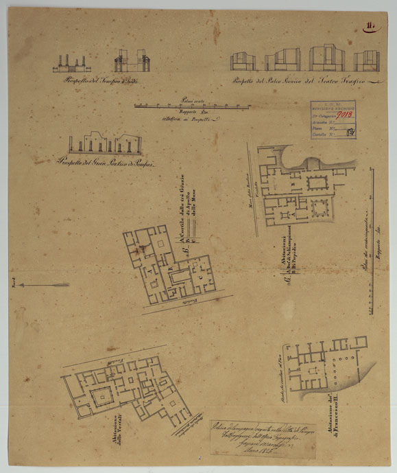 (N:15725) Scavi di Pompei - Foglio 11 (CA006770) Carte e stampe antiche: riproduzione a colori su carta (formato A2)