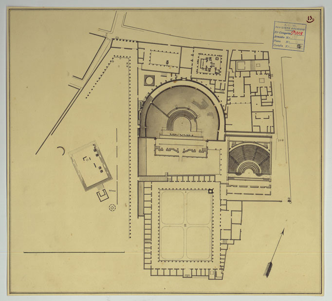 (N:15727) Scavi di Pompei - Foglio 13 (CA006772) Carte e stampe antiche: riproduzione a colori su carta (formato A2)