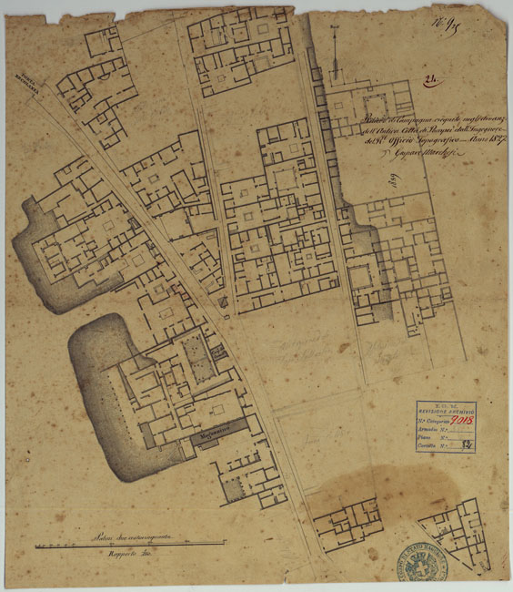 (N:15740) Scavi di Pompei - Foglio 24 (CA006784) Carte e stampe antiche: riproduzione a colori su carta (formato A2)