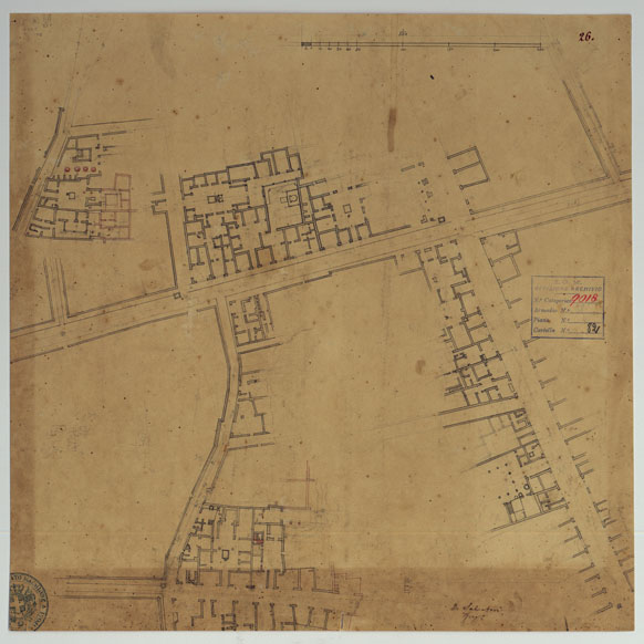(N:15742) Scavi di Pompei - Foglio 26 (CA006786) Carte e stampe antiche: riproduzione a colori su carta (formato A2)