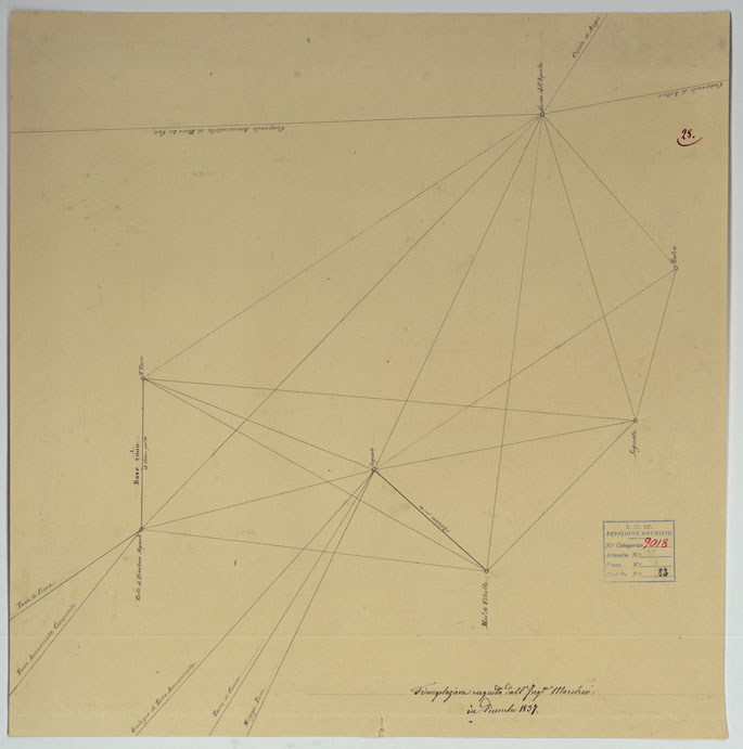 (N:15744) Scavi di Pompei - Foglio 28 - Triangolazioni (CA006788) Carte e stampe antiche: riproduzione a colori su carta (formato A2)