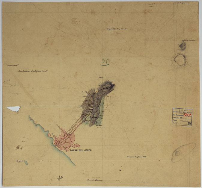 (N:11644) Torre del Greco e Pendici del Vesuvio (CA006802) Carte e stampe antiche: riproduzione a colori su carta (formato A2)