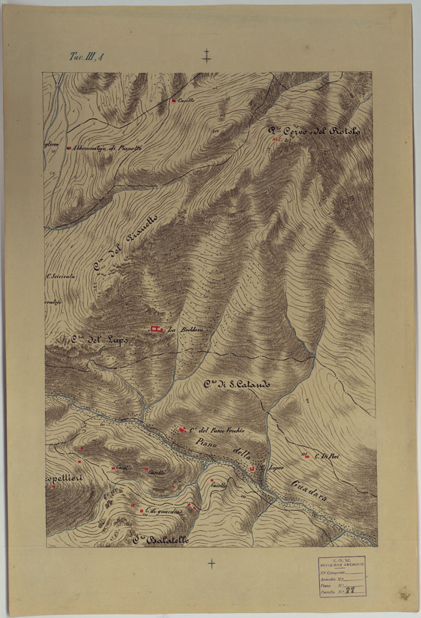 (N:9520) CARTA DEI DINTORNI DI PALERMO ALLA SCALA DI 1 A 10.000 PER LEMANOVRE SULLA CARTA ESEGUITA MEDIANTE INGRANDIMENTO GEOMETRICO DELLA CARTA AL 50.000, RIVEDUTA E COMPLETATA IN OGNI PARTE SUL TERRENO, CON STRUMENTI PER LEVATE SPEDITIVE - TAVOLA III 4. (CA007322) Carte e stampe antiche: riproduzione a colori su carta (formato A2)