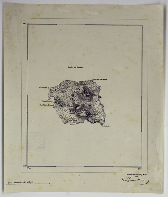 (N:25103) ISOLA DI LINOSA. (CA007403, CA007404) Carte e stampe antiche: riproduzione a colori su carta (formato A2)