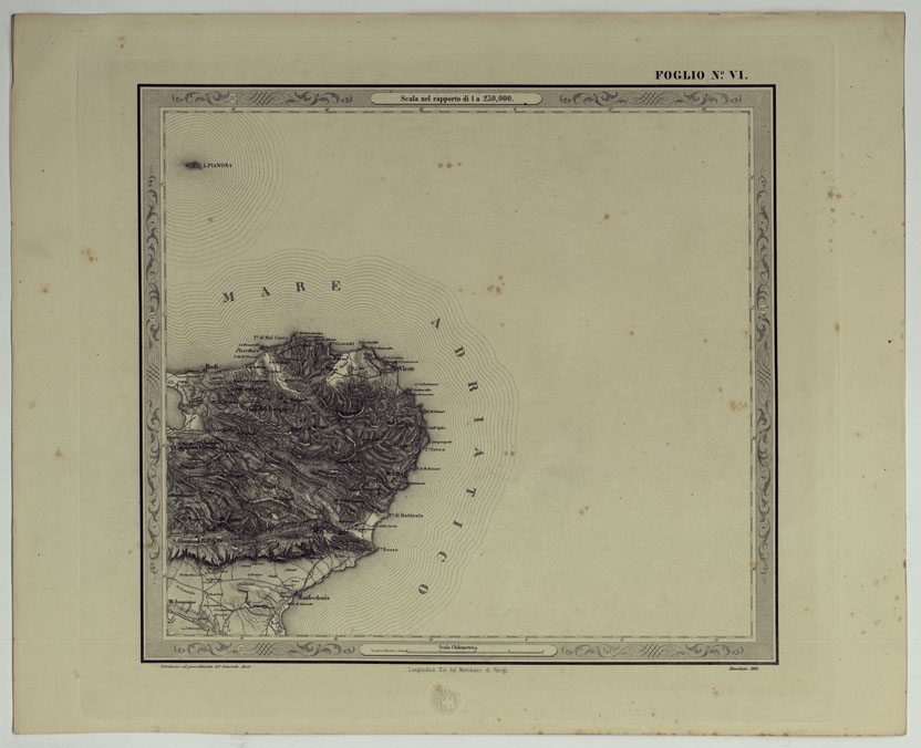 (N:25170) CARTA DELLE PROVINCE NAPOLITANE IN FOGLI 25 FOTOINCISA COL PROCEDIMENTO DEL GENERALE AVET ALLA SCALA DI 1:250.000 COPIA COMPLETA RIVEDUTA DAL 1882 AL 1884 PUBBLICATA DALL'ISTITUTO TOPOGRAFICO MILITARE, 1874 - FOGLIO VI. (CA007548) Carte e stampe antiche: riproduzione a colori su carta (formato A2)