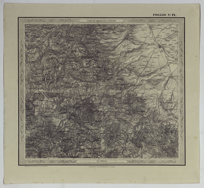 (N:25173) CARTA DELLE PROVINCE NAPOLITANE IN FOGLI 25 FOTOINCISA COL PROCEDIMENTO DEL GENERALE AVET ALLA SCALA DI 1:250.000 COPIA COMPLETA RIVEDUTA DAL 1882 AL 1884 PUBBLICATA DALL'ISTITUTO TOPOGRAFICO MILITARE, 1874 - FOGLIO IX. (CA007551) Carte e stampe antiche: riproduzione a colori su carta (formato A2)