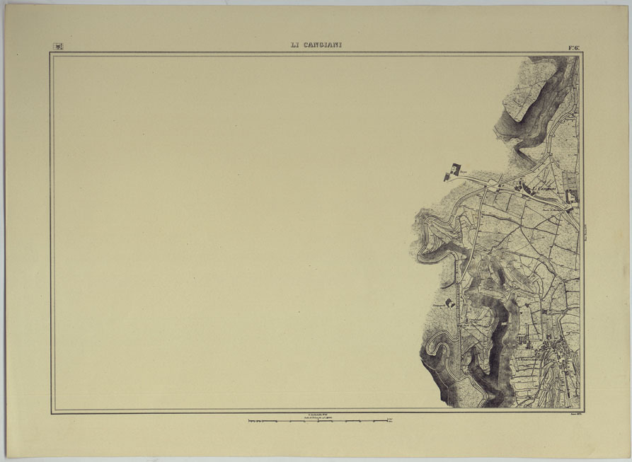 (N:17116) PIANTA TOPOGRAFICA DELLA CITTA' DI NAPOLI ALLA SCALA DI 1:4.000 - FOGLIO 6 LI CANGIANI. (CA007588) Carte e stampe antiche: riproduzione a colori su carta (formato A2)