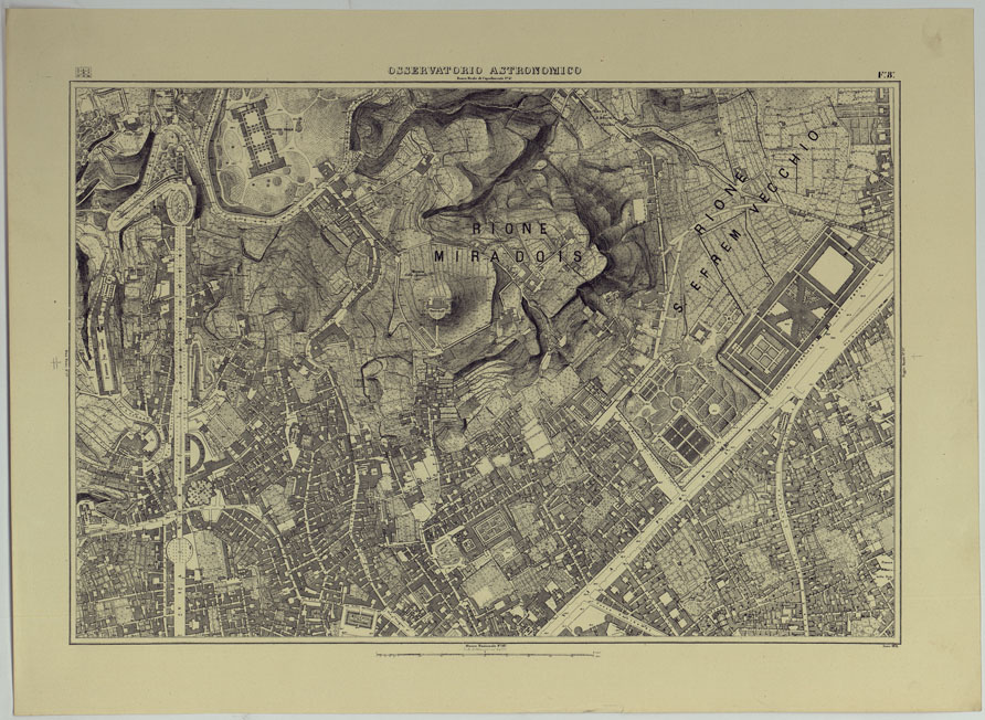 (N:17118) PIANTA TOPOGRAFICA DELLA CITTA' DI NAPOLI ALLA SCALA DI 1:4.000 - FOGLIO 8 OSSERVATORIO ASTRONOMICO. (CA007590) Carte e stampe antiche: riproduzione a colori su carta (formato A2)