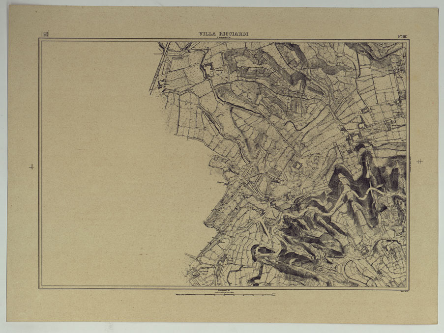 (N:17124) PIANTA TOPOGRAFICA DELLA CITTA' DI NAPOLI ALLA SCALA DI 1:4.000 - FOGLIO 16 VILLA RICCIARDI.
 (CA007596) Carte e stampe antiche: riproduzione a colori su carta (formato A2)