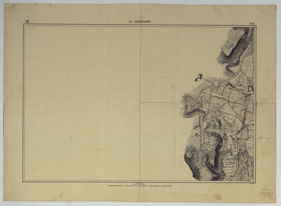 (N:25206) PIANTA TOPOGRAFICA DELLA CITTA' DI NAPOLI ALLA SCALA DI 1:4.000 EDIZIONE CON APPROVAZIONE PER AGGIORNAMENTI CATASTALI - FOGLIO 6 LI CANGIANI. (CA007610) Carte e stampe antiche: riproduzione a colori su carta (formato A2)
