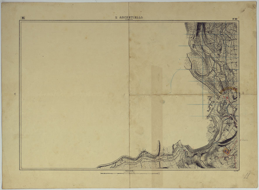 (N:25210) PIANTA TOPOGRAFICA DELLA CITTA' DI NAPOLI ALLA SCALA DI 1:4.000 EDIZIONE CON APPROVAZIONE PER AGGIORNAMENTI CATASTALI - FOGLIO 11 L'ARCHITIELLO. (CA007614) Carte e stampe antiche: riproduzione a colori su carta (formato A2)