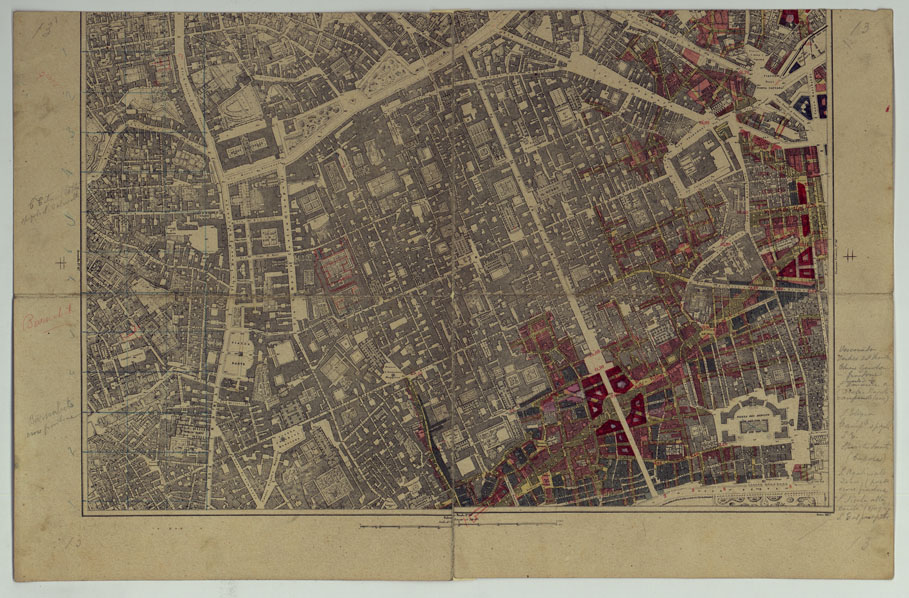 (N:25212) PIANTA TOPOGRAFICA DELLA CITTA' DI NAPOLI ALLA SCALA DI 1:4.000 EDIZIONE CON APPROVAZIONE PER AGGIORNAMENTI CATASTALI - FOGLIO 13 MUSEO NAZIONALE. (CA007616) Carte e stampe antiche: riproduzione a colori su carta (formato A2)