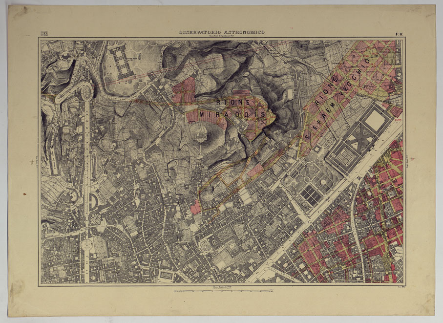 (N:25230) PIANTA TOPOGRAFICA DELLA CITTA' DI NAPOLI ALLA SCALA DI 1:4.000 EDIZIONE CON APPROVAZIONE PER AGGIORNAMENTI CATASTALI - FOGLIO 8 OSSERVATORIO ASTRONOMICO. (CA007634) Carte e stampe antiche: riproduzione a colori su carta (formato A2)