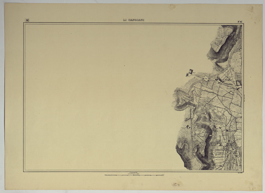 (N:25249) PIANTA TOPOGRAFICA DELLA CITTA' DI NAPOLI ALLA SCALA DI 1:4.000 EDIZIONE CON APPROVAZIONE PER AGGIORNAMENTI CATASTALI - FOGLIO 6 LI CANGIANI. (CA007653) Carte e stampe antiche: riproduzione a colori su carta (formato A2)