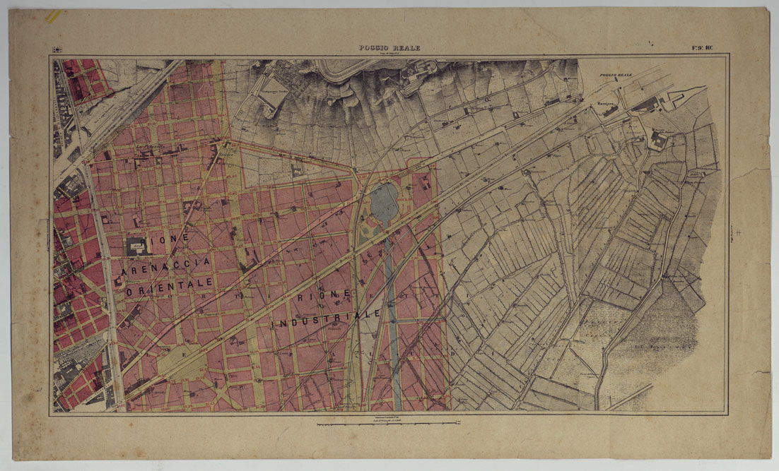 (N:25252) PIANTA TOPOGRAFICA DELLA CITTA' DI NAPOLI ALLA SCALA DI 1:4.000 EDIZIONE CON APPROVAZIONE PER AGGIORNAMENTI CATASTALI - FOGLIO 9-10 POGGIO REALE. (CA007656) Carte e stampe antiche: riproduzione a colori su carta (formato A2)