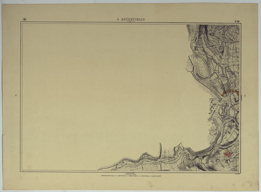 (N:25253) PIANTA TOPOGRAFICA DELLA CITTA' DI NAPOLI ALLA SCALA DI 1:4.000 EDIZIONE CON APPROVAZIONE PER AGGIORNAMENTI CATASTALI - FOGLIO 11 L'ARCHETIELLO. (CA007657) Carte e stampe antiche: riproduzione a colori su carta (formato A2)
