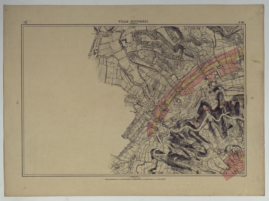(N:25257) PIANTA TOPOGRAFICA DELLA CITTA' DI NAPOLI ALLA SCALA DI 1:4.000 EDIZIONE CON APPROVAZIONE PER AGGIORNAMENTI CATASTALI - FOGLIO 16 VILLA RICCIARDI. (CA007661) Carte e stampe antiche: riproduzione a colori su carta (formato A2)