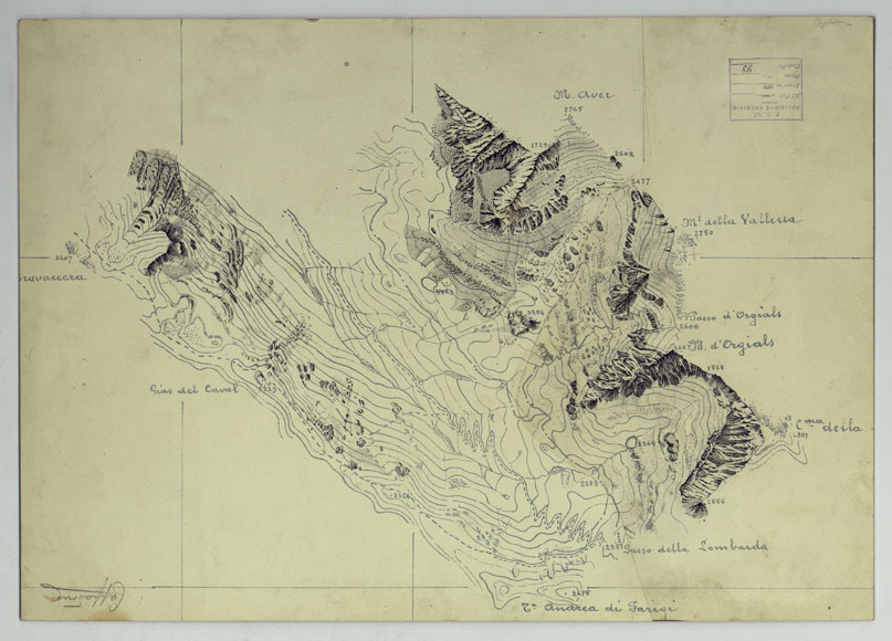 (N:25332) ESPERIMENTI DI RILIEVI E DISEGNI DI ROCCE DAL VERO. (CA008011) Carte e stampe antiche: riproduzione a colori su carta (formato A2)