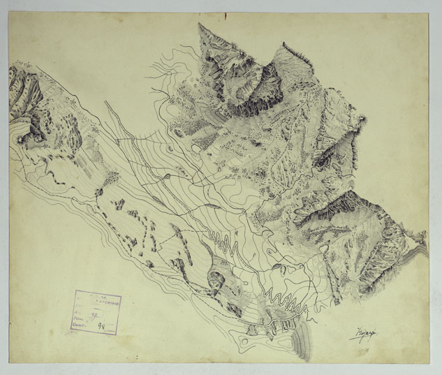 (N:17471) ESPERIMENTI DI RILIEVI E DISEGNI DI ROCCE DAL VERO.
 (CA008012) Carte e stampe antiche: riproduzione a colori su carta (formato A2)