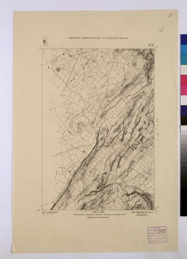 (N:25791) REGIONE ASFALTIFERA DI RAGUSA - FOGLIO 3. (CA008991) Carte e stampe antiche: riproduzione a colori su carta (formato A2)