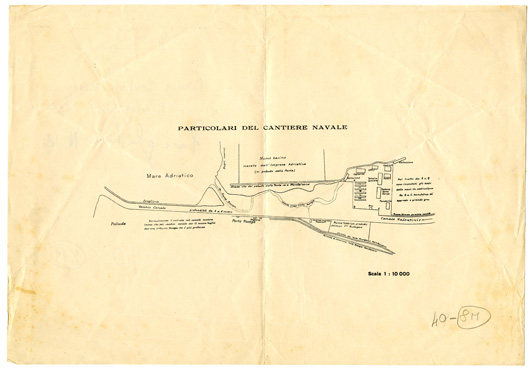 (N:34986) PARTICOLARI DEL CANTIERE NAVALE DI MONFALCONE (SE008678) Carte e stampe antiche: riproduzione a colori su carta (formato A3)