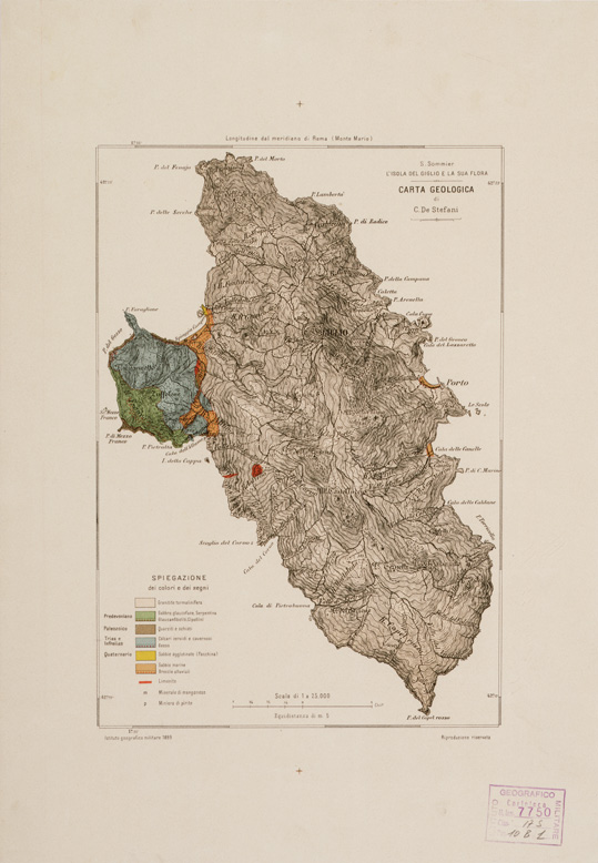 (N:11144) L'ISOLA DEL GIGLIO E LA SUA FLORA (B0000746) Carte e stampe antiche: riproduzione a colori su carta (formato A3)