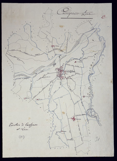 (N:4970) TERRITORIO COMPRESO TRA RACCONIGI, MORETTA, SAVIGLIANO, ALESSANDRIA ED IVREA - CASALGRASSO. (CA001869) Carte e stampe antiche: riproduzione a colori su carta (formato A3)