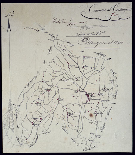 (N:4950) TERRITORIO COMPRESO TRA RACCONIGI, MORETTA, SAVIGLIANO, ALESSANDRIA ED IVREA - CORTANZONE. (CA001877) Carte e stampe antiche: riproduzione a colori su carta (formato A3)