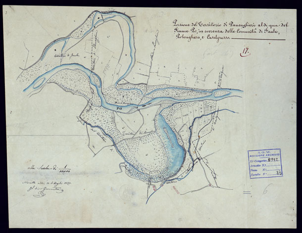 (N:6136) TERRITORIO COMPRESO TRA BRA, MORETTA, CAVALLERMAGGIORE, RACCONIGI, VILLANOVA - FOGLIO 17 PANCALIERI. (CA001944) Carte e stampe antiche: riproduzione a colori su carta (formato A3)