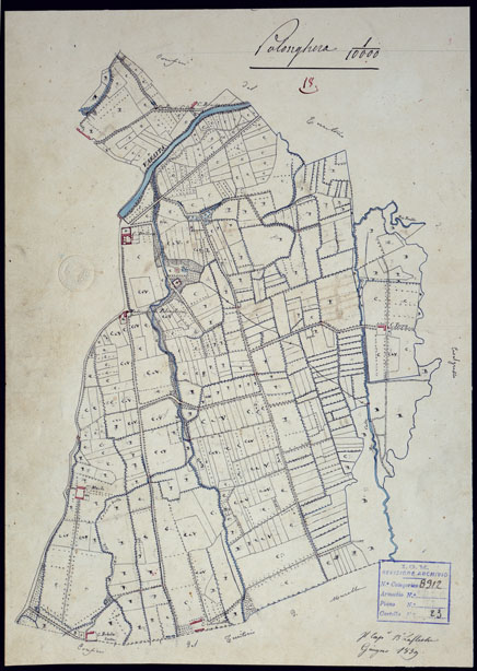 (N:6134) TERRITORIO COMPRESO TRA BRA, MORETTA, CAVALLERMAGGIORE, RACCONIGI, VILLANOVA - FOGLIO 18 POLENGHERA (CA001945) Carte e stampe antiche: riproduzione a colori su carta (formato A3)