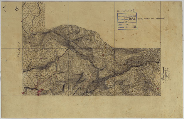 (N:13753) VESUVIO E DINTORNI - FOGLIO 2 LAURO. (CA006596) Carte e stampe antiche: riproduzione a colori su carta (formato A3)